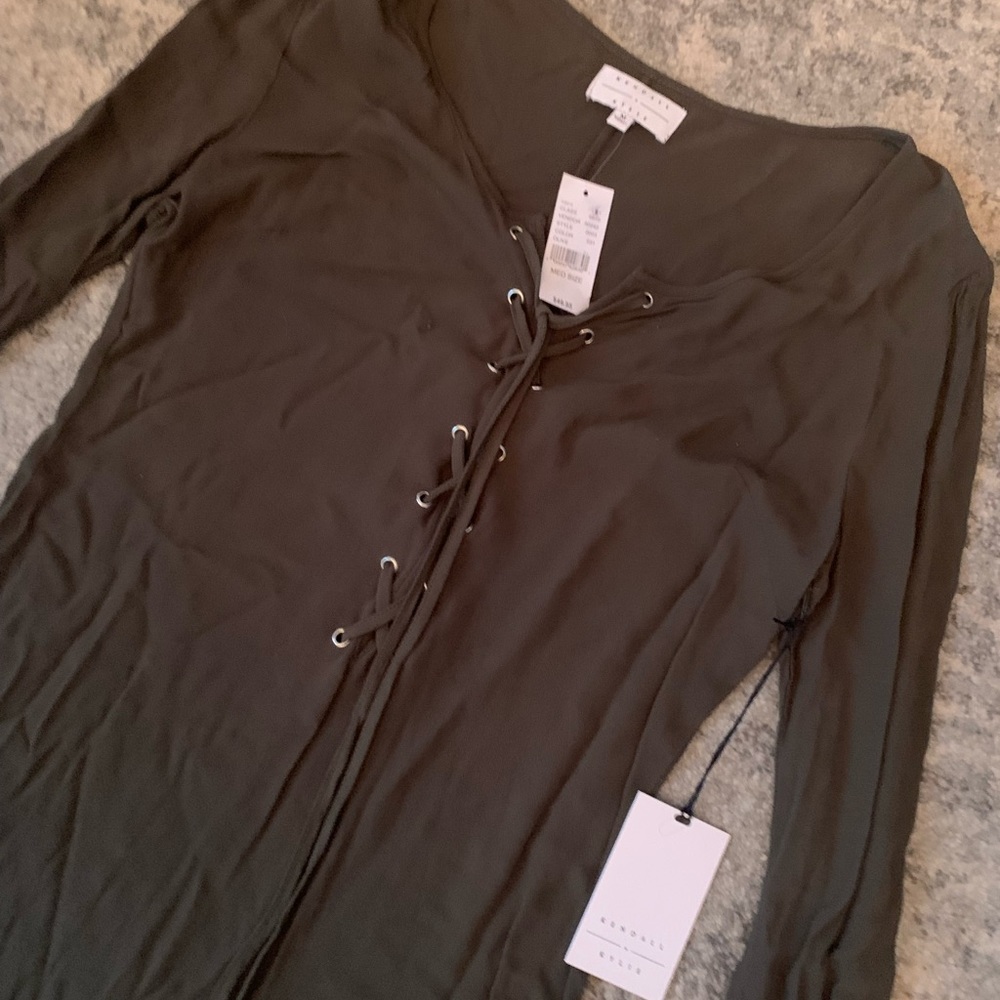 NWT Olive Green Kendall and Kylie Long Sleeve Dress